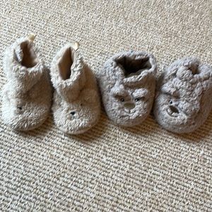 Two pair of infant slippers